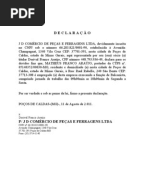 ATESTADO DE TRABALHO