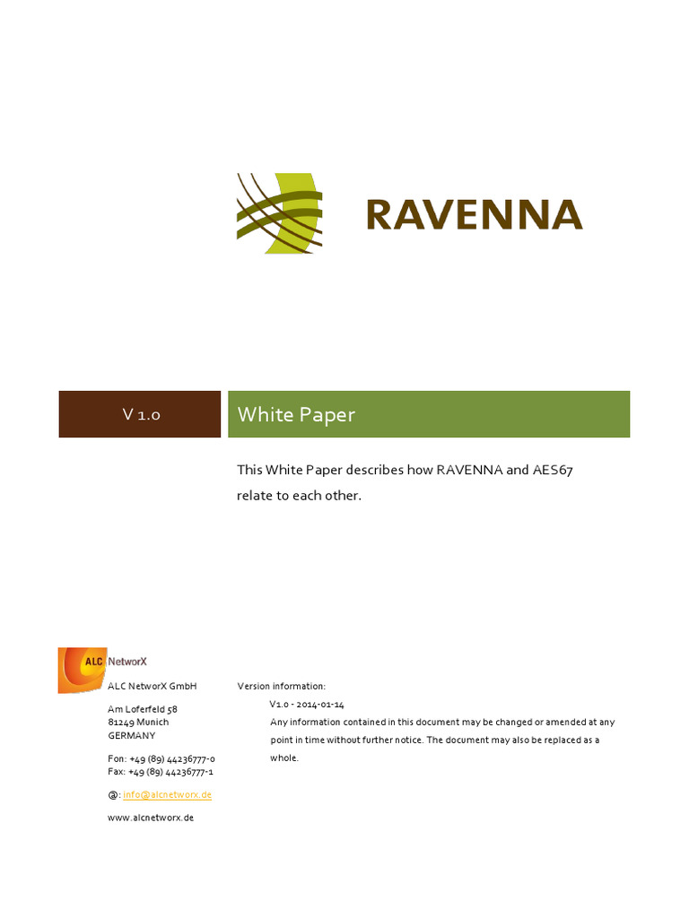 Ravenna Aes67 V1 0 Pdf