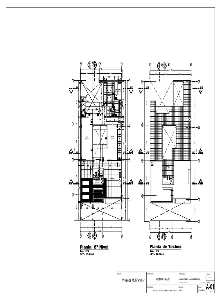 Planta de Techos Planta 8º Nivel: A C D B A C D B | PDF