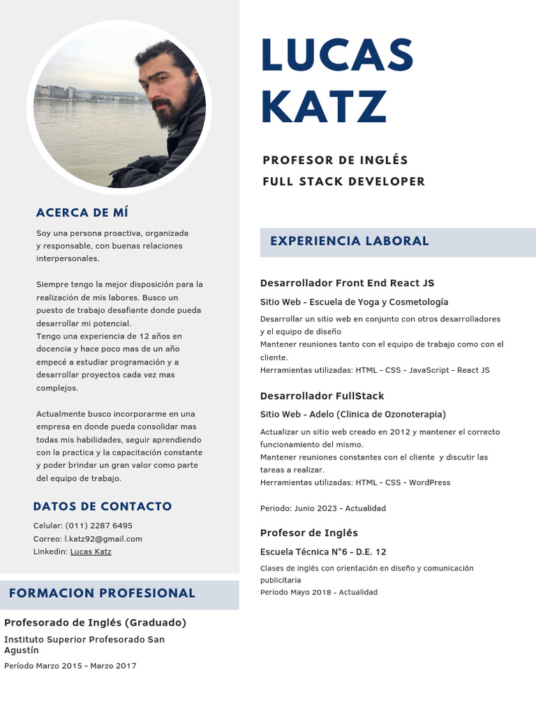 Lucas Katz CV - Full Stack Developer 2023 | PDF