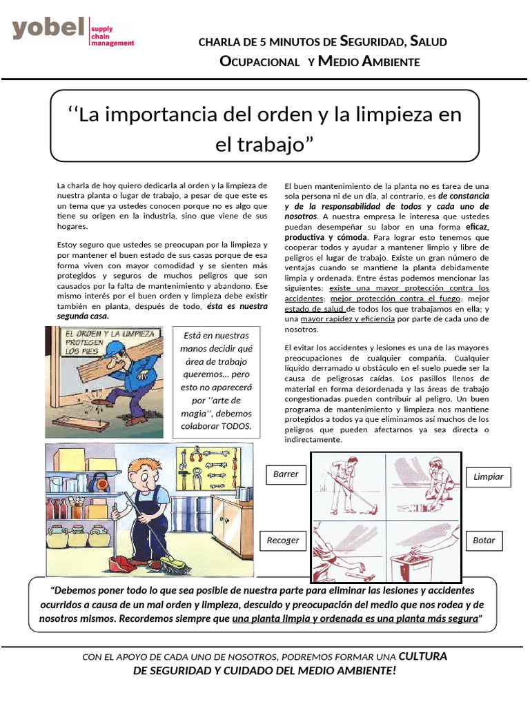 La Importancia Del Orden y La Limpieza en El Trabajo | PDF