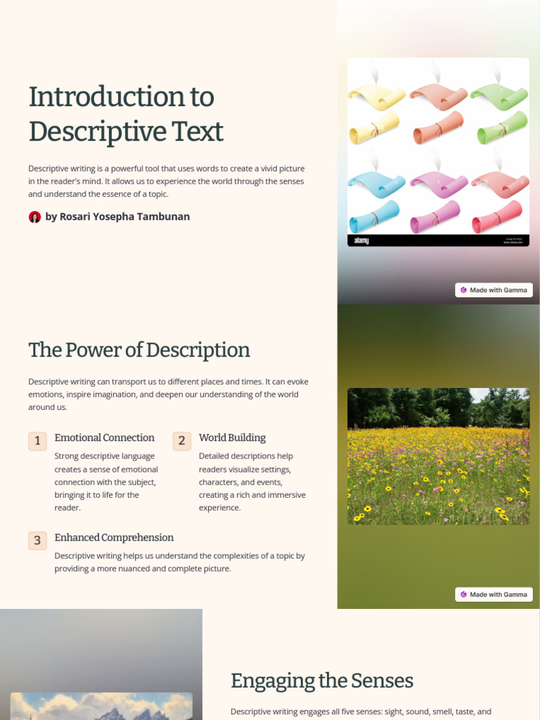 Introduction to descriptive text pdf