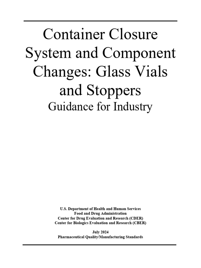 Container Closure System and Component Changes | PDF