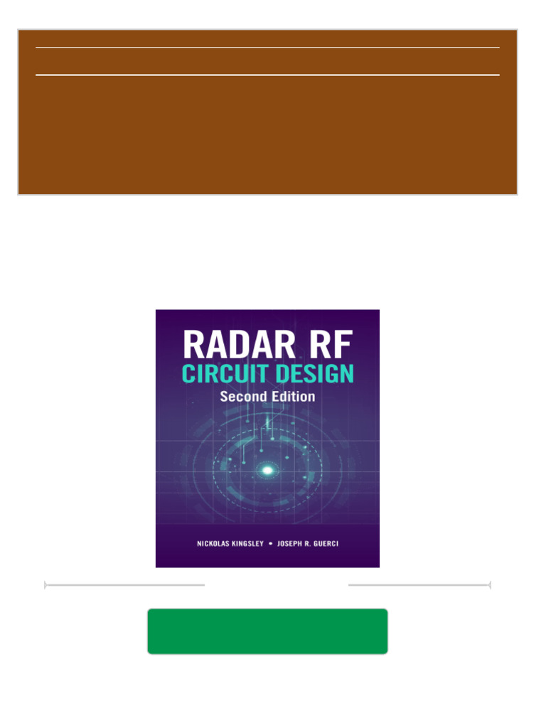 PDF Radar RF Circuit Design, 2nd Edition Kingsley download PDF