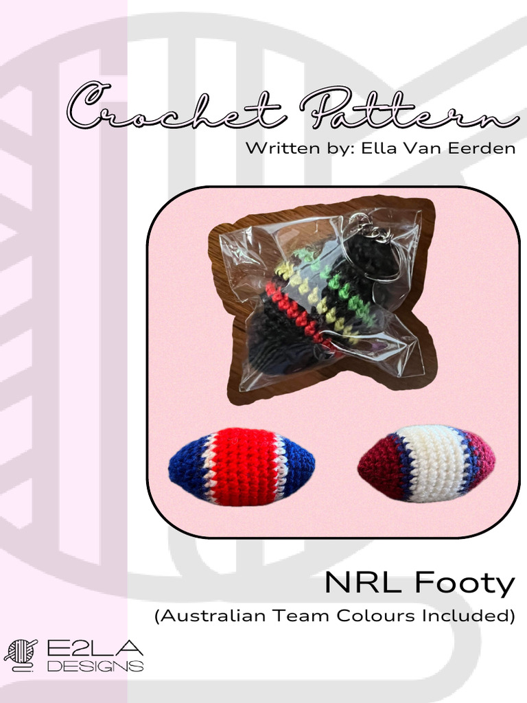 NRL Footy Crochet Gghfeertpattern | PDF