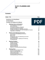 Marketing Policy, Planning and Communication Study Manual