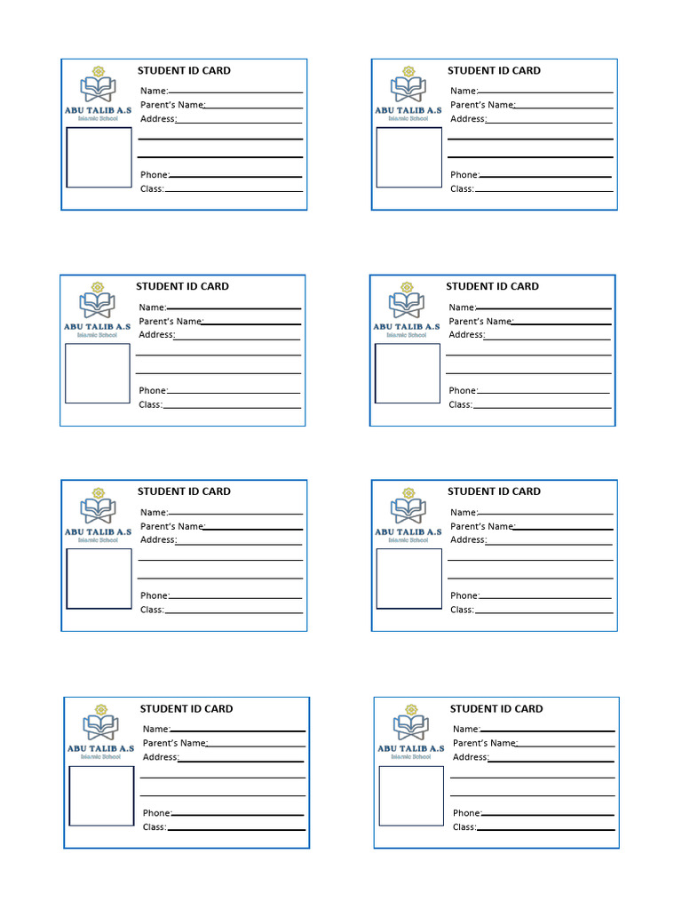 Student ID Card Template | PDF | Career & Growth