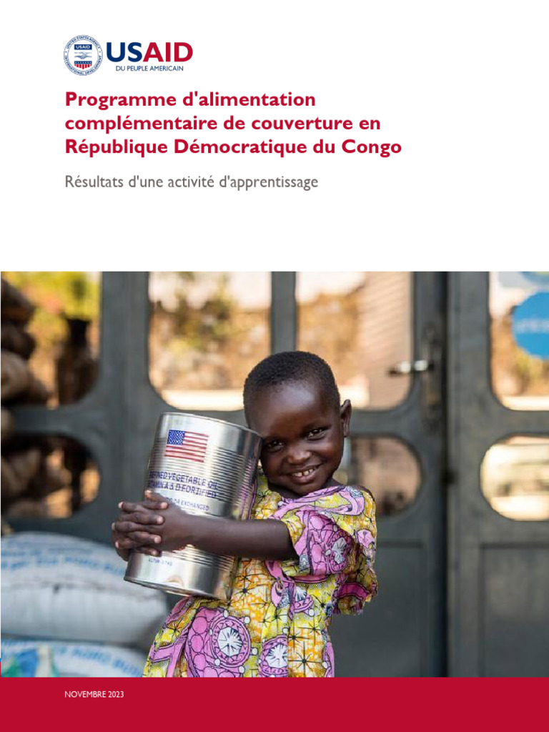 Usaid An Programme Alimentation Couverture RDC Fevrier 2024 | PDF