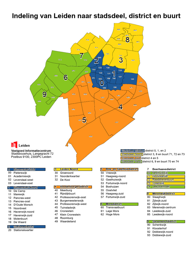 Leiden Stadsdeel - District Indeling | PDF