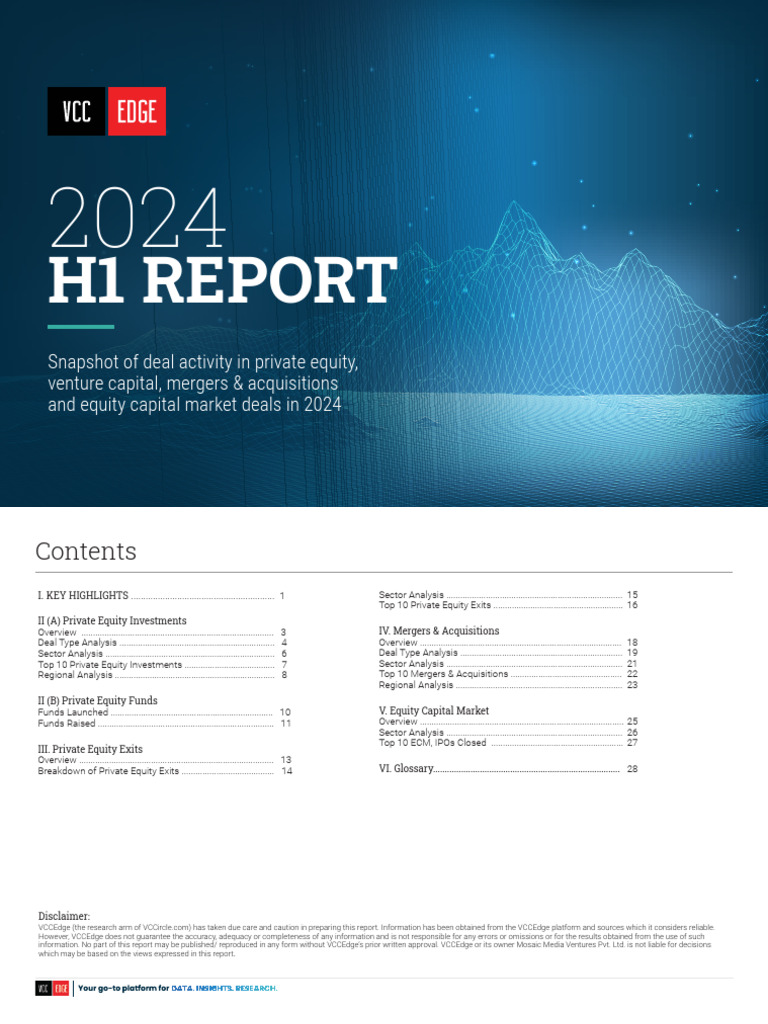 VCCEdgeH1 DealReport2024 | PDF | Venture Capital | Corporate Finance