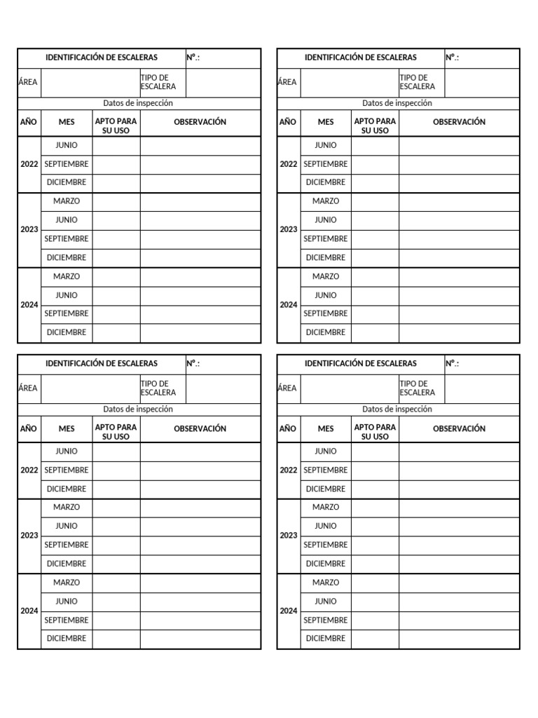Formato Identificación de Escaleras | PDF