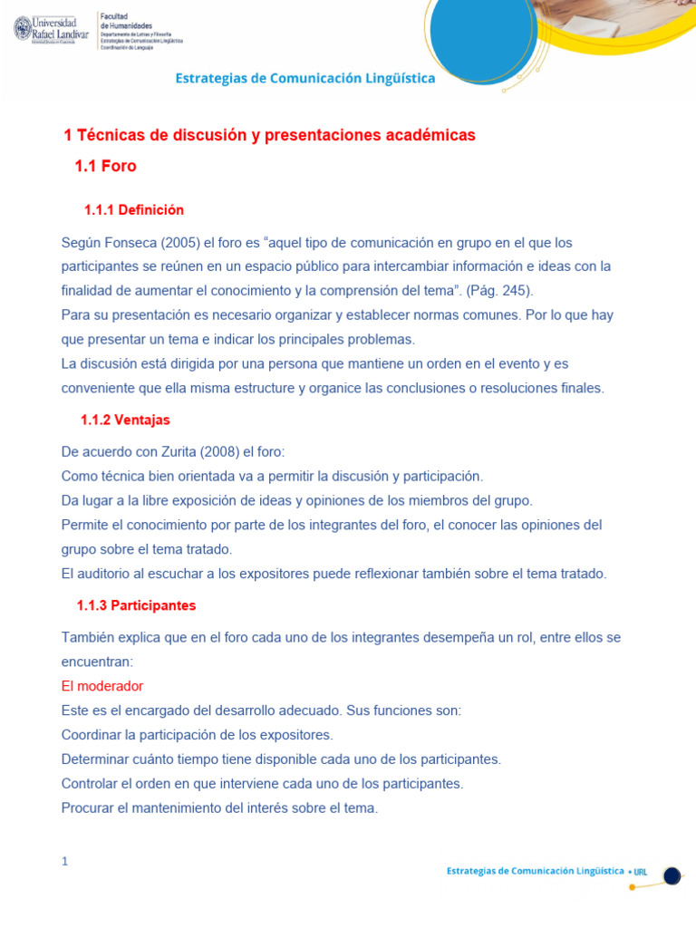 Técnicas de Discusión y Presentaciones Académcias Carlos Sagüi | PDF ...