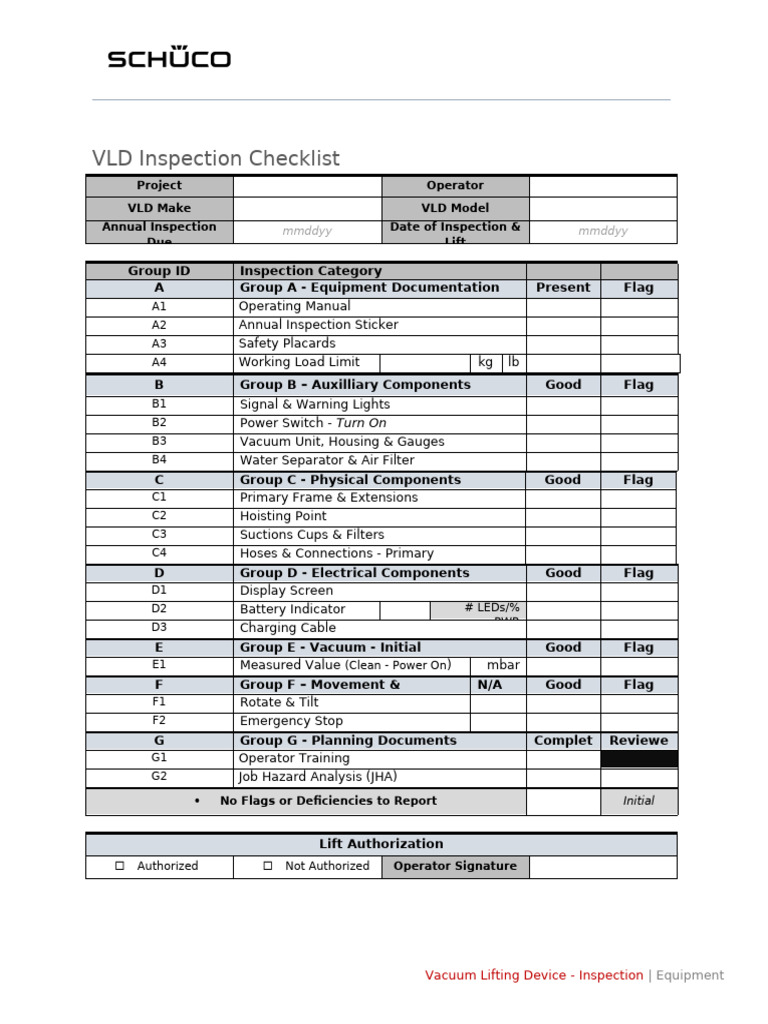 Equipment Inspection - VLD REV01 | PDF