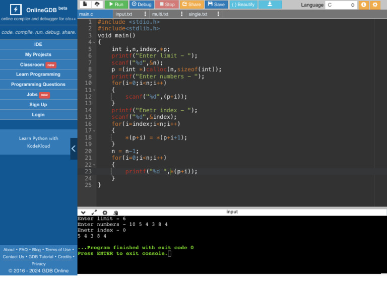 Online C Compiler - Online Editor 2 | PDF