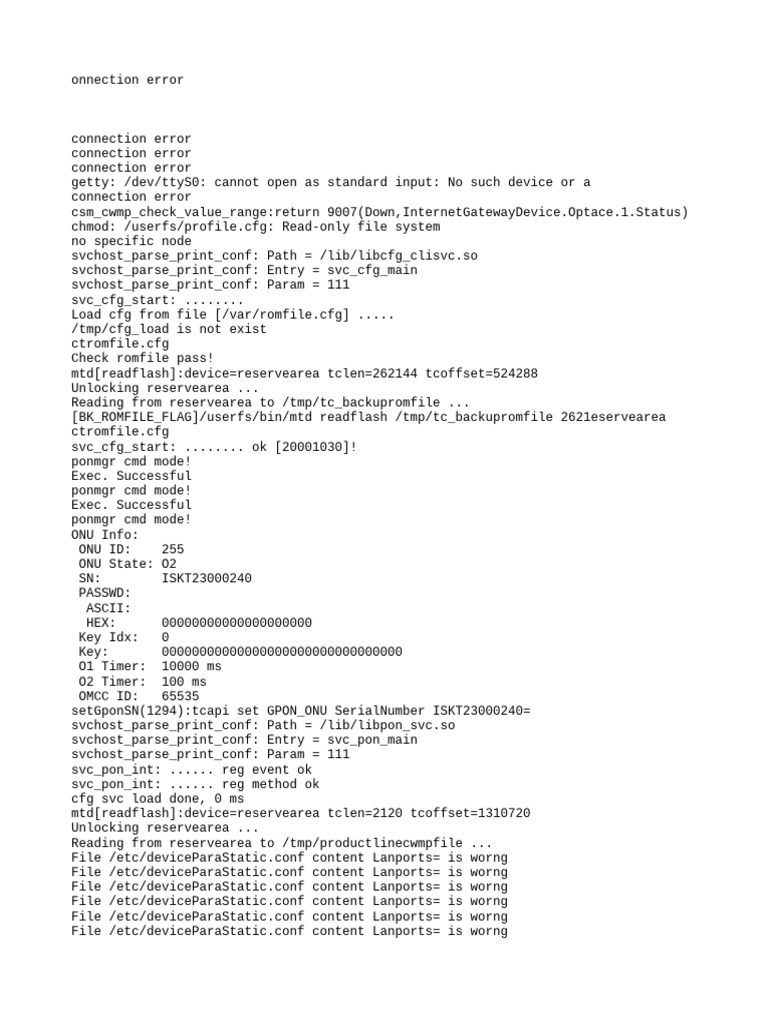 Huawei OMCI Consolelog | PDF