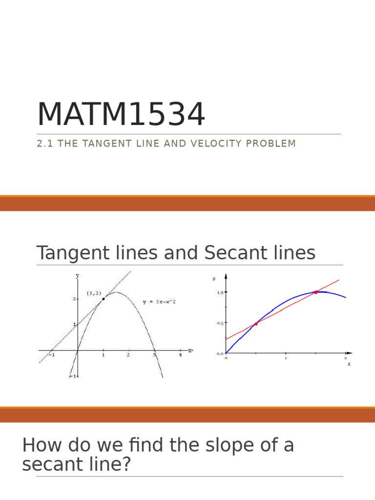 2.1 The Tangent Line and Velocity Problem | PDF