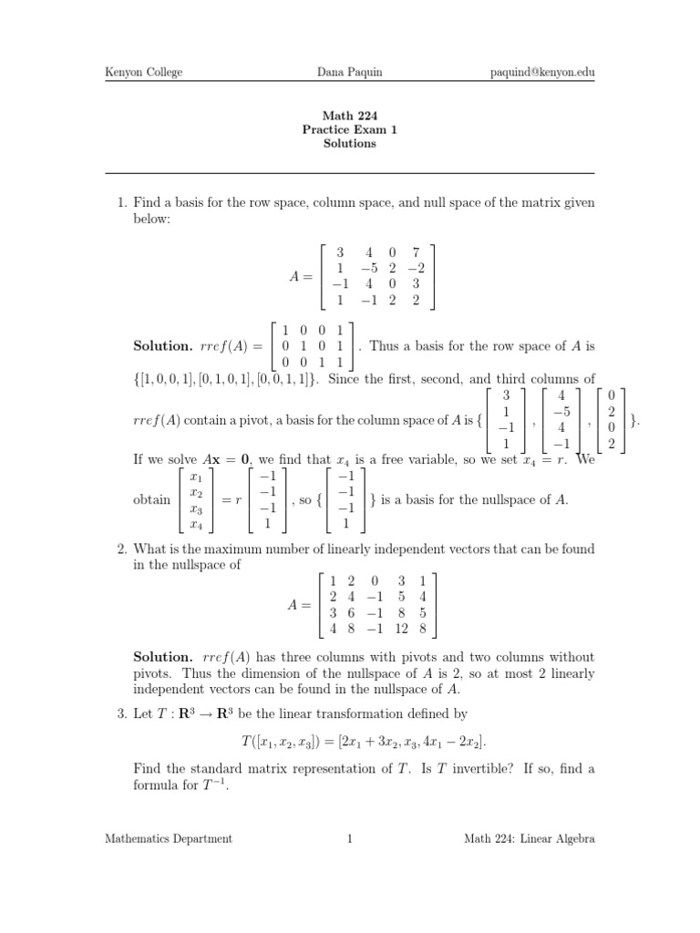 Basis and Dimension of Vector Spaces | PDF | Linear Map | Linear Subspace