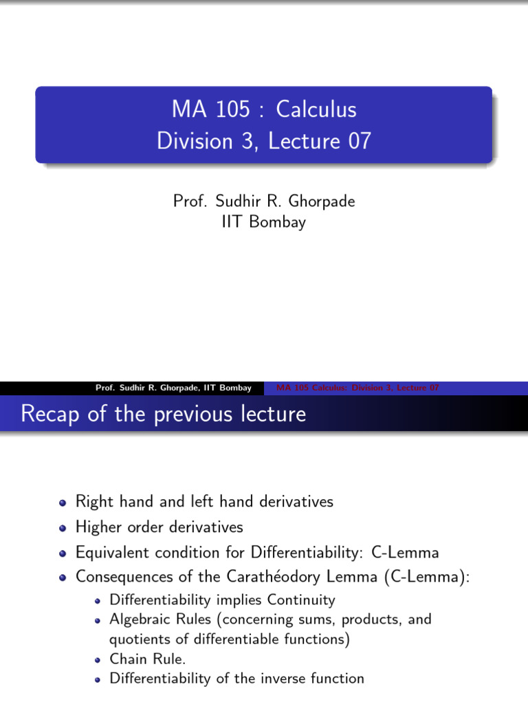 Lecture 7 | PDF