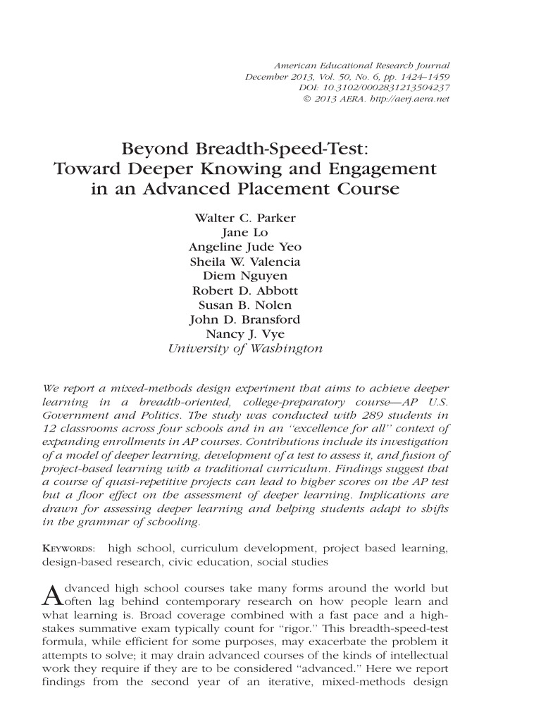 Parker (2013) Beyond Breadth-Speed-Test Toward Deeper Knowing and ...
