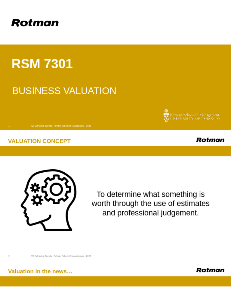 Business Valuations - Canvas 2023 | PDF