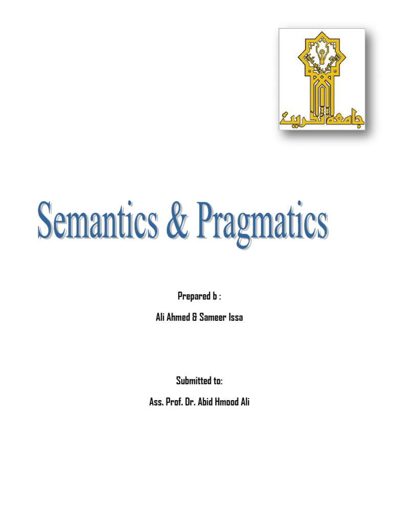 Semantics and Pragmatics | PDF
