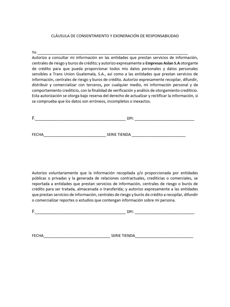 2 Nueva Clausula de Consentimiento | PDF