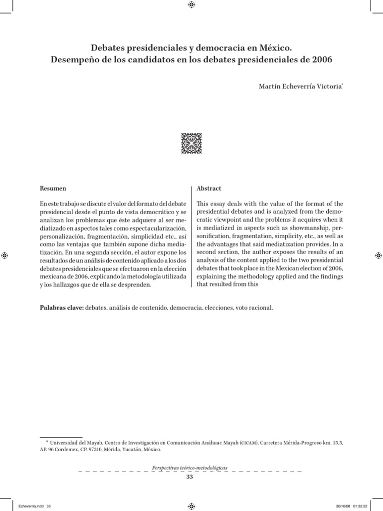 Análisis de Debates Presidenciales 2006 | PDF | Democracia | Ciencias ...