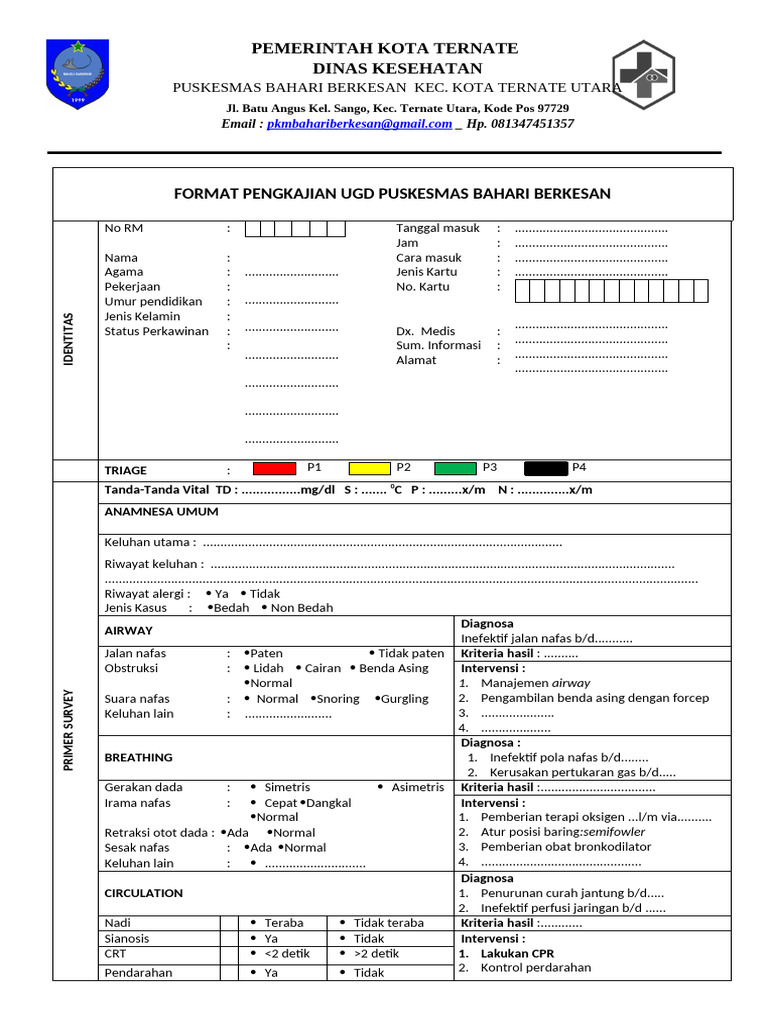Format Pengkajian Ugd | PDF