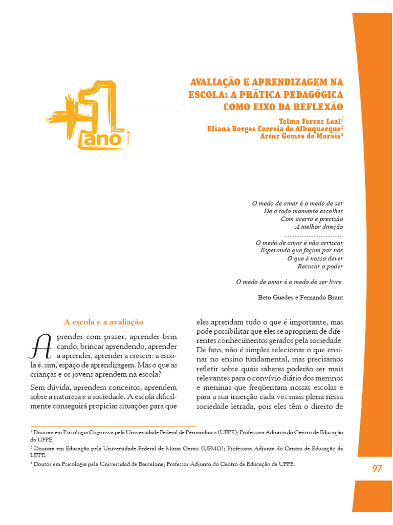 Avaliação e Aprendizagem na Escola | PDF | Aprendizado | Pedagogia