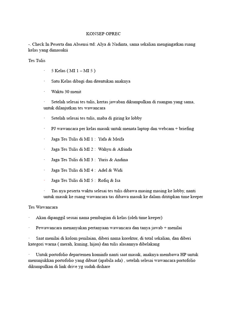 2024 Fix KONSEP OPREC | PDF
