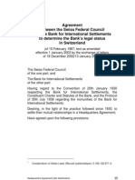 Agreement Between The Swiss Federal Council and The Bank For International Settlements To Determine The Bank's Legal Status in Switzerland