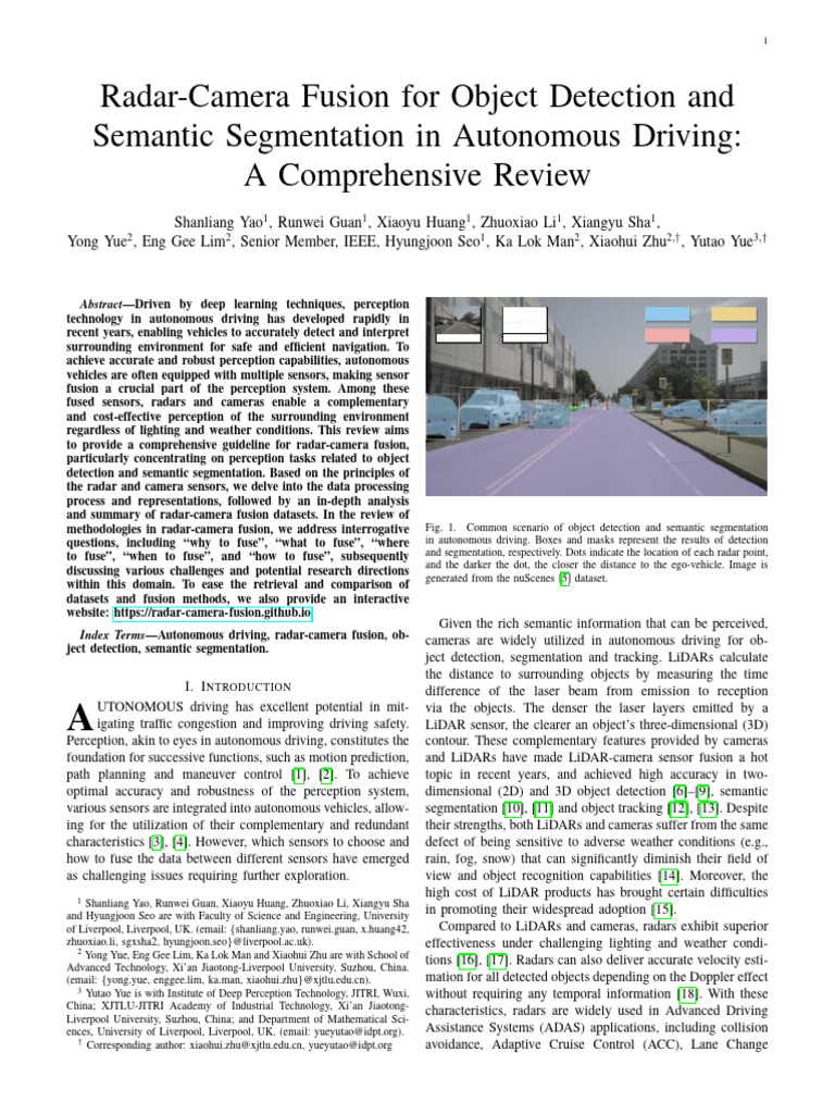 Radar-Camera Fusion in Autonomous Driving | PDF | Radar | Technology ...