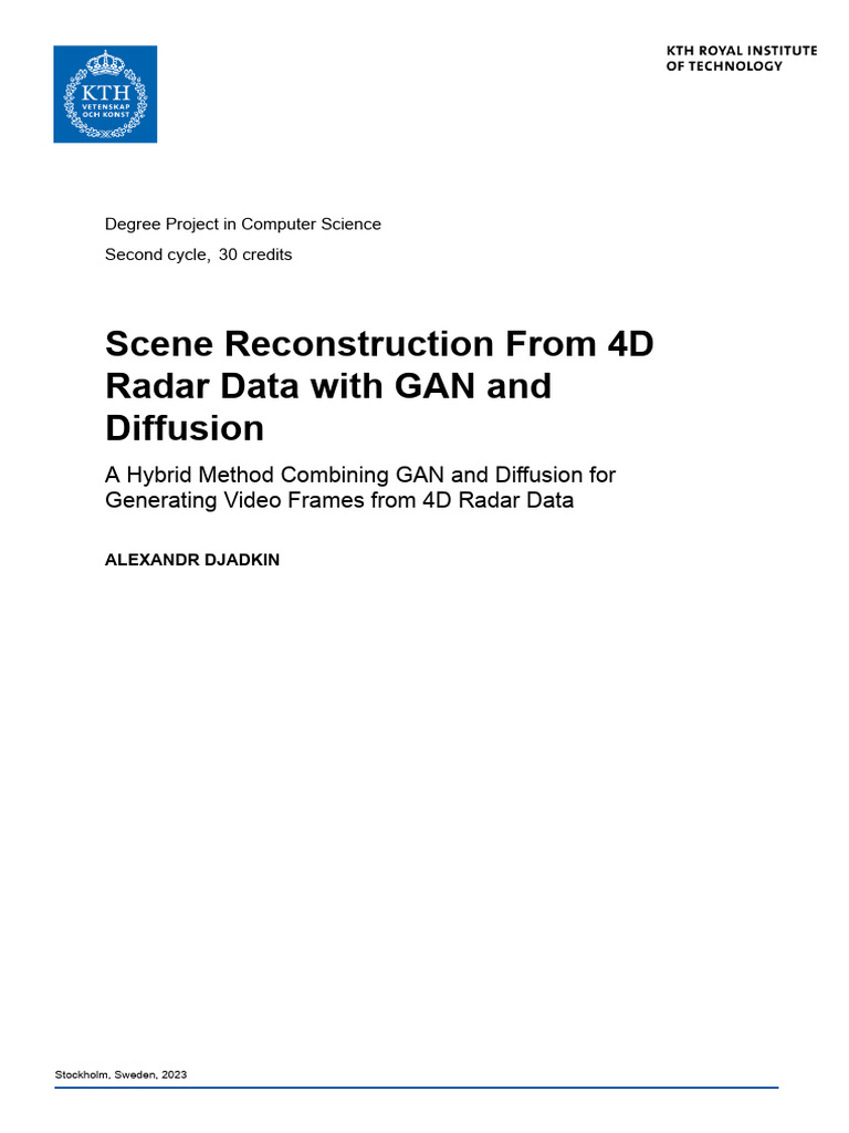 4D Radar Scene Reconstruction with GANs | PDF | Artificial Neural ...