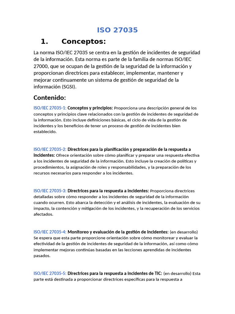 Gestión de Incidentes ISO 27035 | PDF | Seguridad de información ...