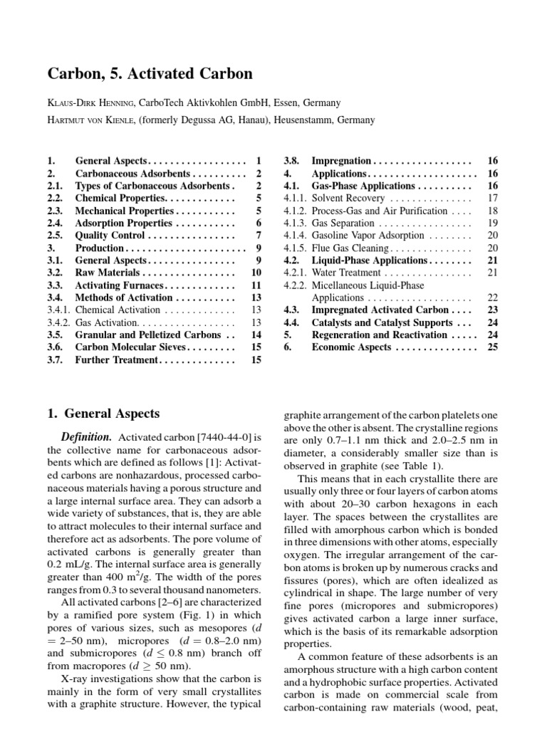 Types and Properties of Activated Carbon | PDF | Adsorption | Carbon