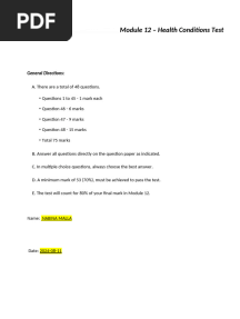 IV-13 Test - Module 12 Health Conditions