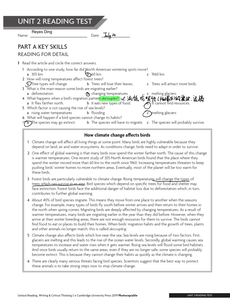 RW3 Tests - Unit 02. Homework | PDF