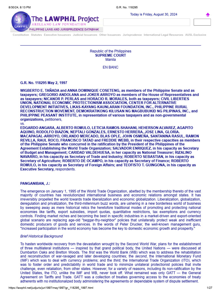 TAÑADA Vs ANGARA | PDF