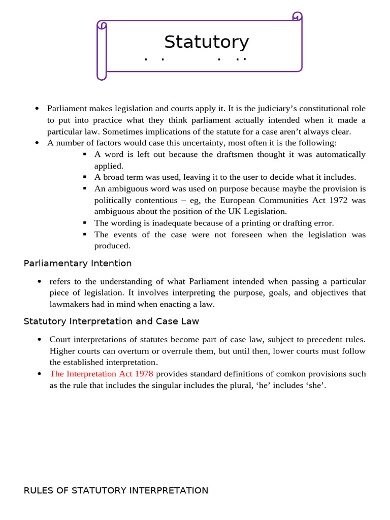 Statutory Interpretation | PDF