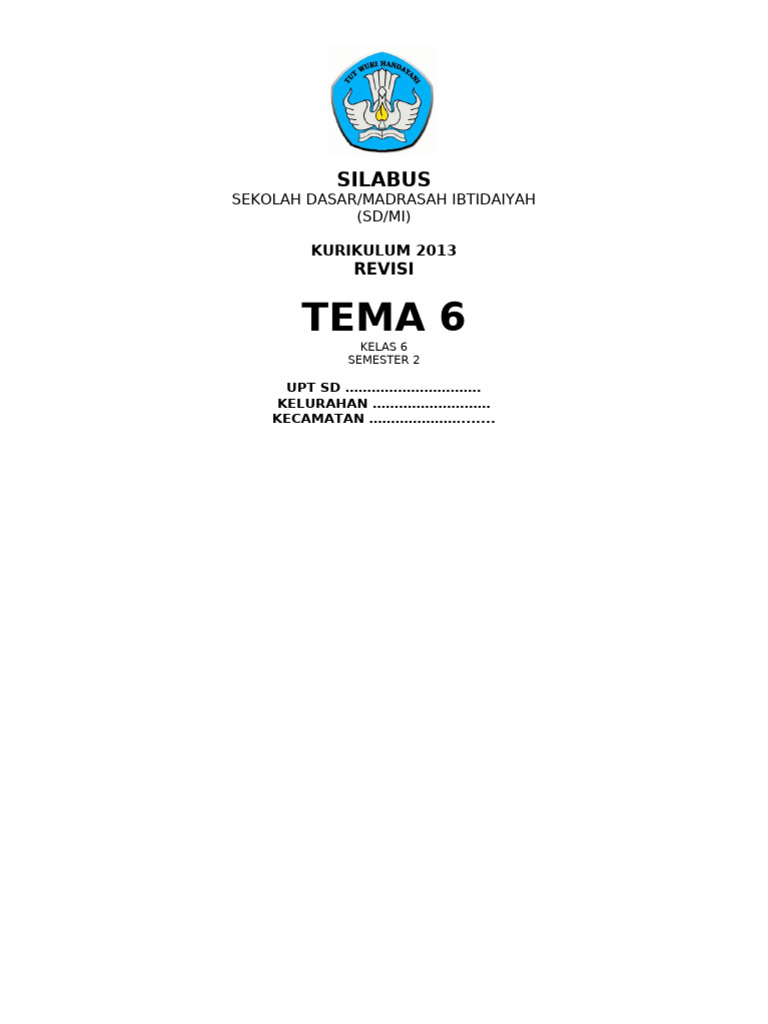 Silabus Kelas 6 Tema 6 | PDF