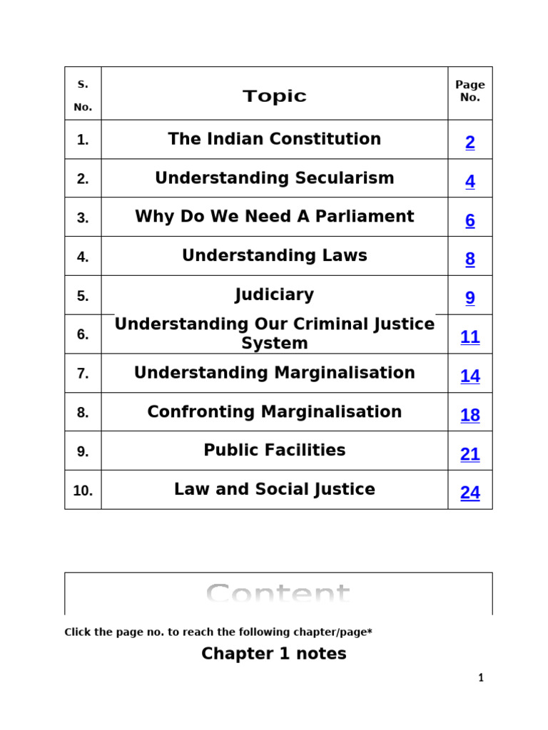 Class 8 Civics Notes Overview | PDF | Arrest | Politics