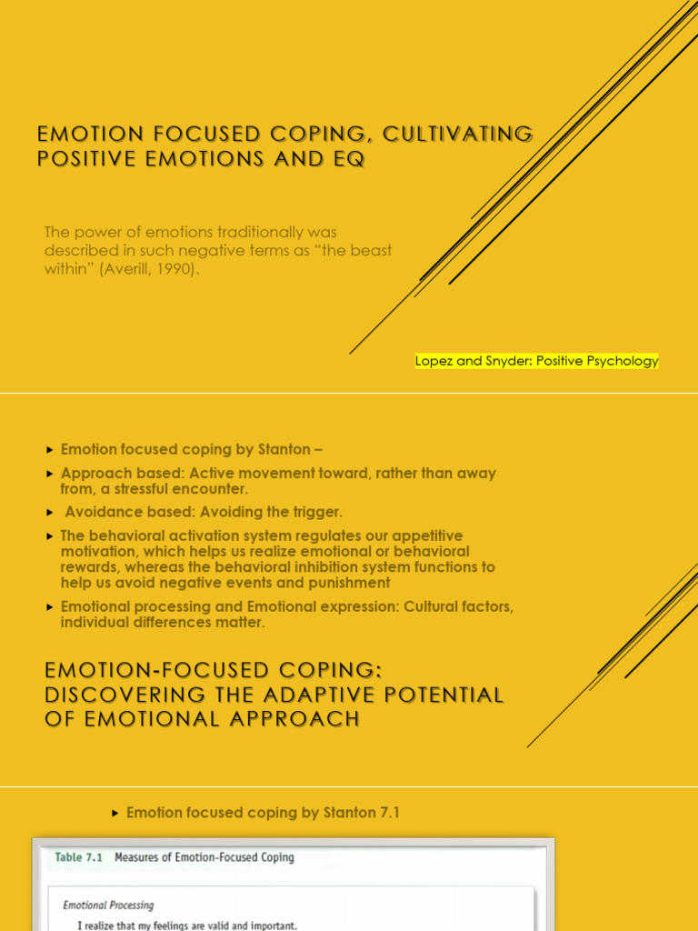 Emotion Focused Coping EQ and Cultivation PDF