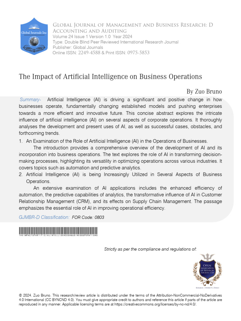 1 The Impact of Artificial Intelligence | PDF