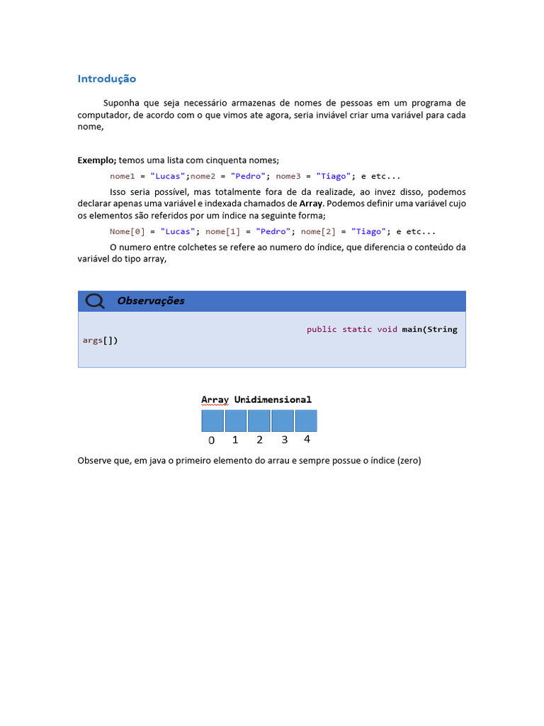Classes Array em Jada | PDF