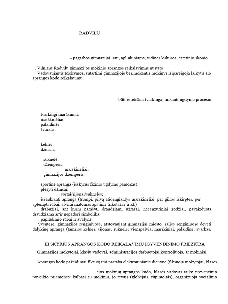 Aprangos Aprašas - Koreguotas | PDF