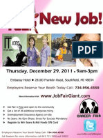 Michigan JOB FAIR  - December 29, 2011