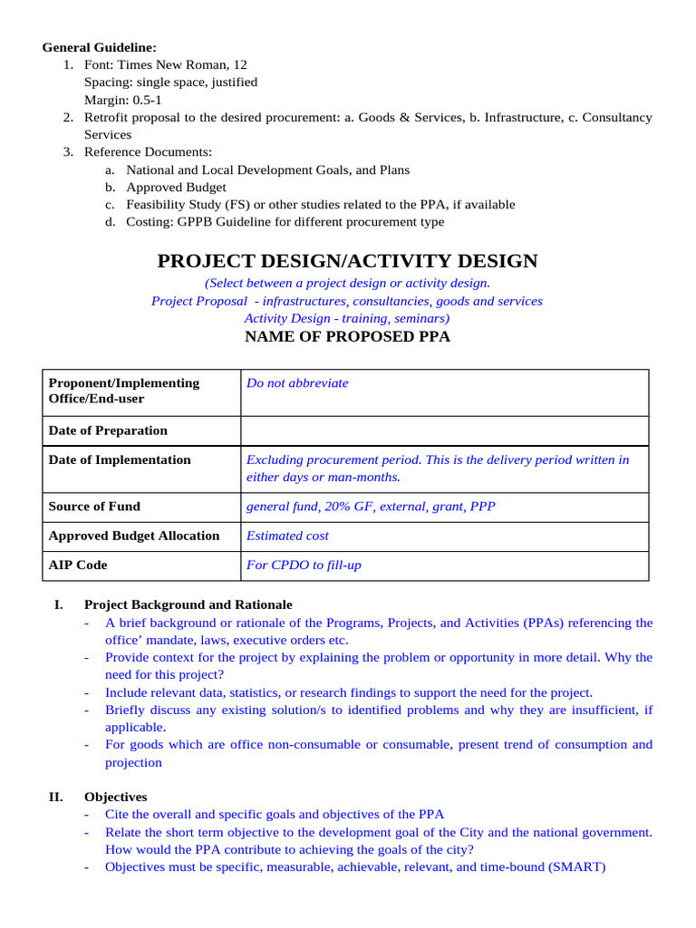 Project Design Template | PDF