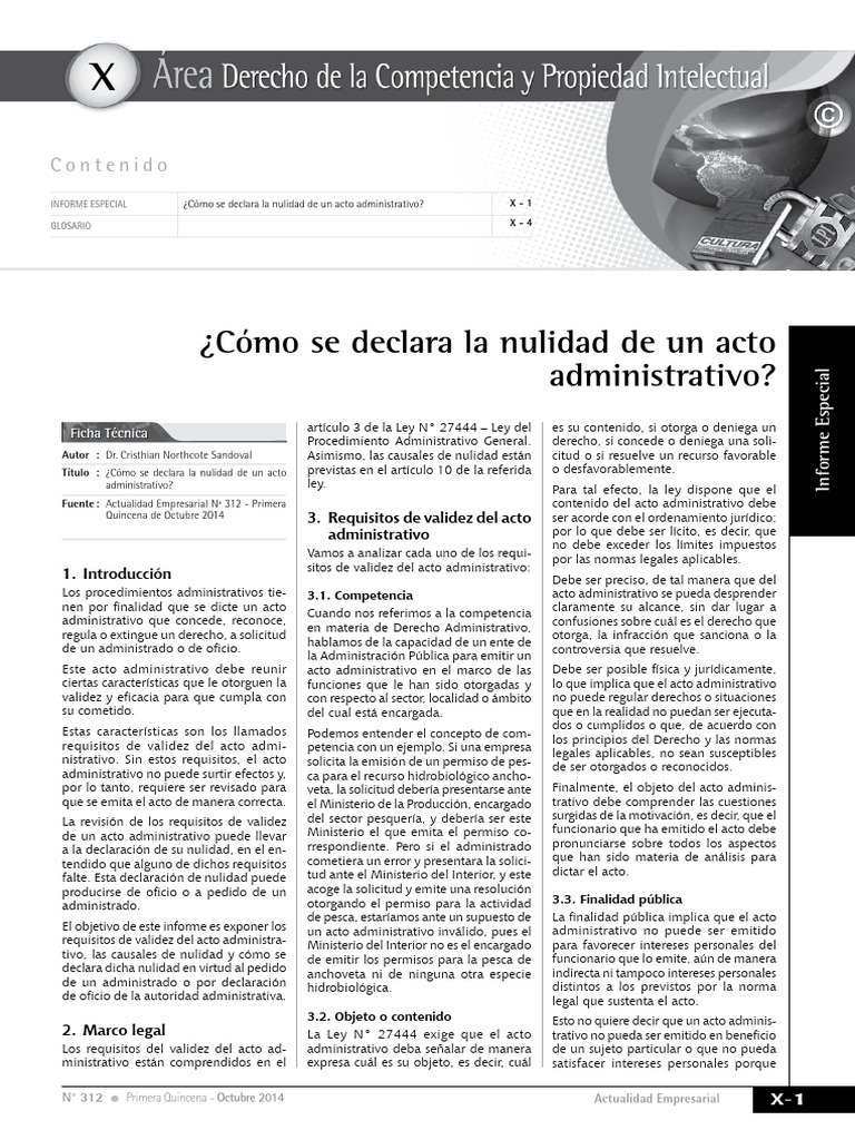 ¿Cómo Se Declara La Nulidad de Un Acto Administrativo | PDF | Apelación ...