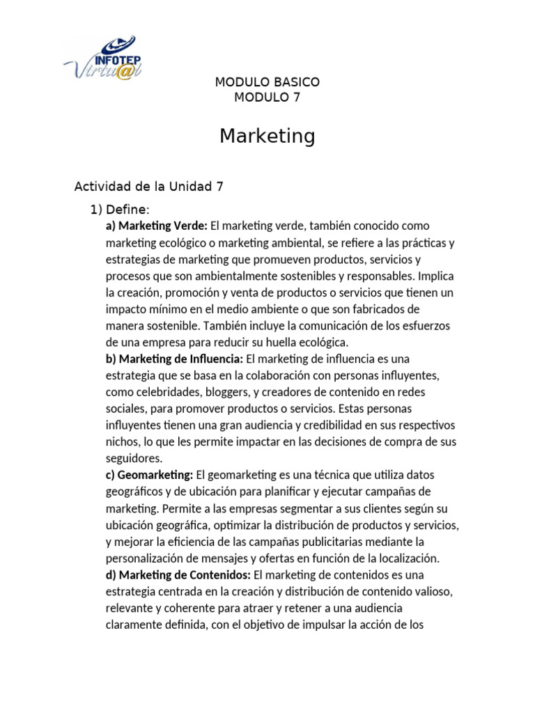Actividad Modulo 7 | PDF
