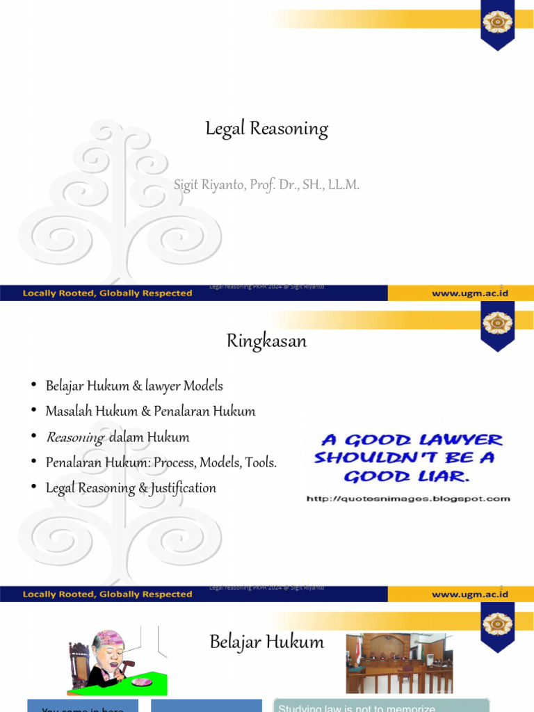 Edt Sigit Riyanto PKPA Agustus 2024 Legal Reasoning Justifikasi | PDF